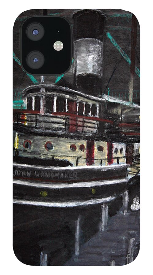Tugboats iPhone 12 Case featuring the pastel John Wannamaker #1 by Francois Lamothe