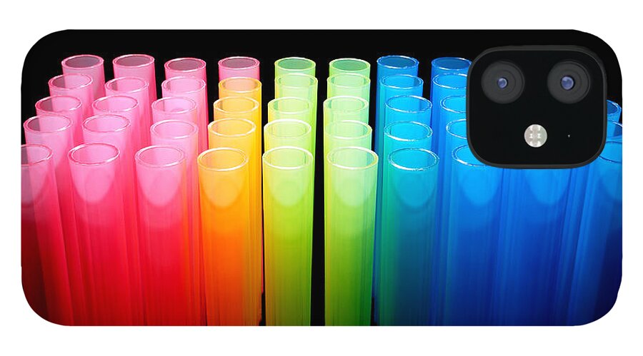 Test iPhone 12 Case featuring the photograph Laboratory Test Tubes in Science Research Lab #1 by Science Research Lab