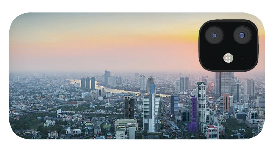 Panoramic iPhone 12 Case featuring the photograph Panoramic View Of Urban Landscape In #1 by Primeimages