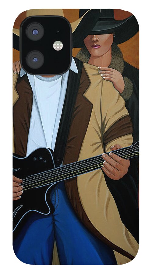 Guitar iPhone 12 Case featuring the painting Play A Song For Me #1 by Lance Headlee