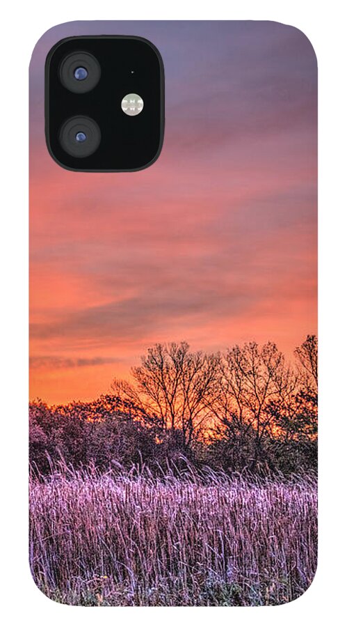 Pictorial iPhone 12 Case featuring the photograph Illinois Prairie Moments Before Sunrise by Roger Passman