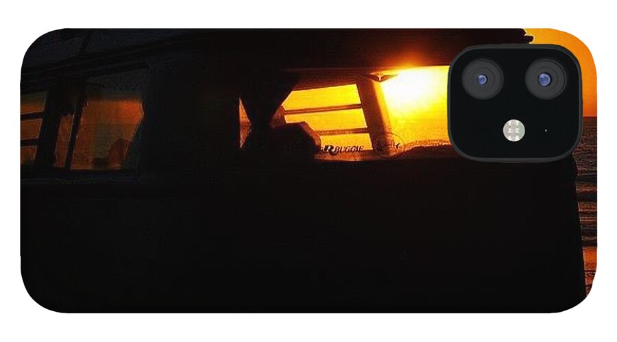 Southern California iPhone 12 Case featuring the photograph VW Bus at Sunset by Hal Bowles