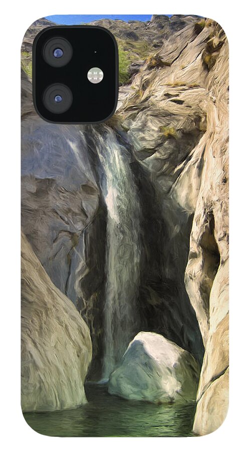 Tahquitz Falls iPhone 12 Case featuring the painting Tahquitz Falls #1 by Dominic Piperata