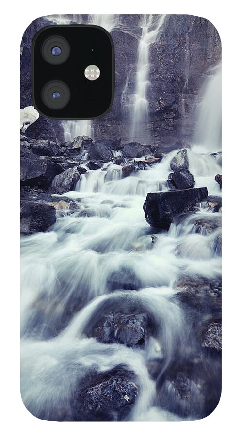 Extreme Terrain iPhone 12 Case featuring the photograph Tangle Falls Waterfall In Forest #1 by Rezus