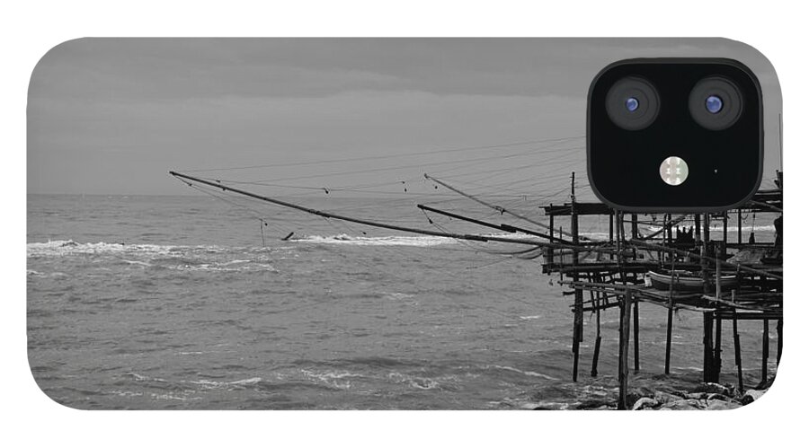 Italy iPhone 12 Case featuring the photograph Trabocco on the coast of Italy by AM FineArtPrints