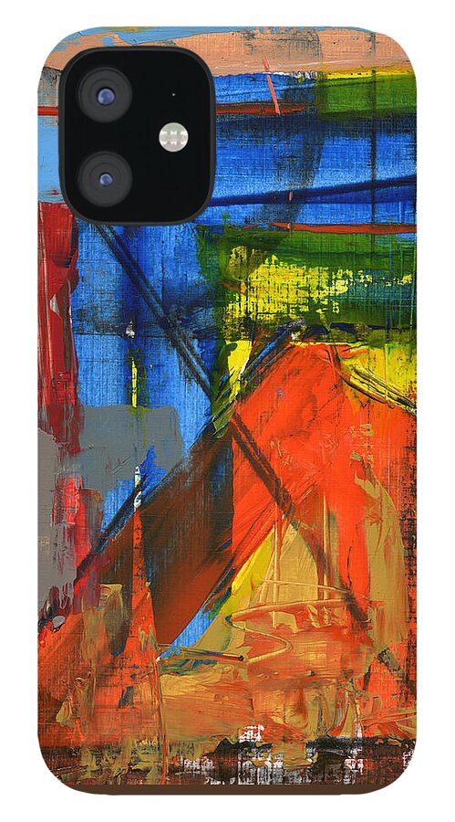 Abstract iPhone 12 Case featuring the painting Untitled #100 by Chris N Rohrbach