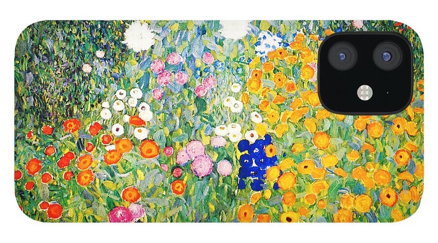 Gustav Klimt iPhone 12 Case featuring the painting Flower Garden #5 by Celestial Images