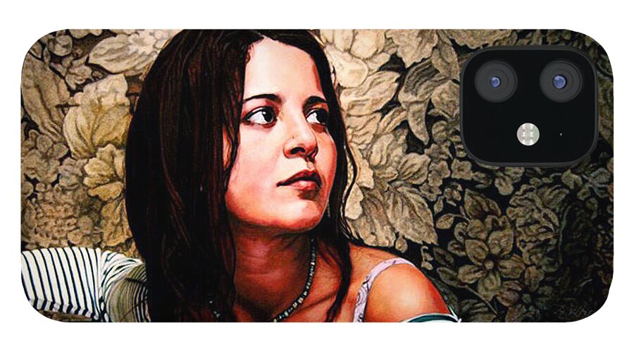Whelan Art iPhone 12 Case featuring the painting Girl From the Rif Mountains by Patrick Whelan
