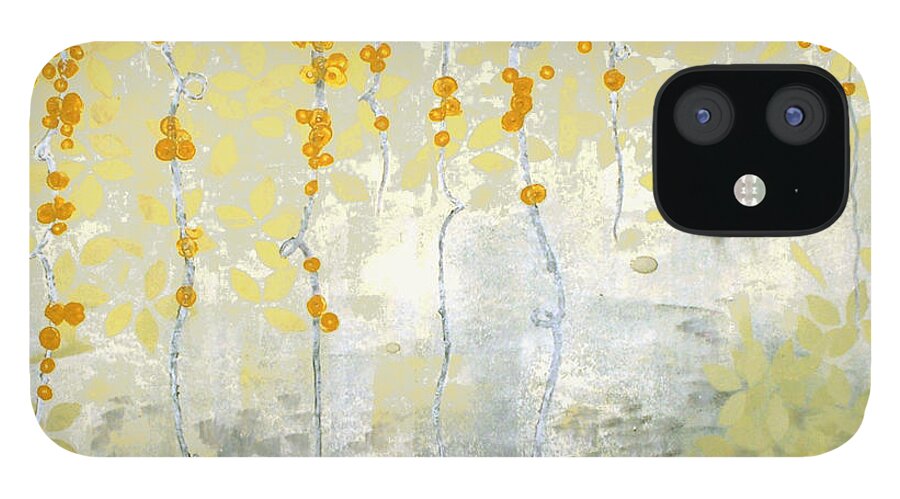 Abstract iPhone 12 Case featuring the painting Golden Morning #1 by Herb Dickinson