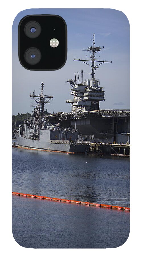 Navy Ship iPhone 12 Case featuring the photograph Puget Sound Naval Shipyard wa8 #1 by Cathy Anderson