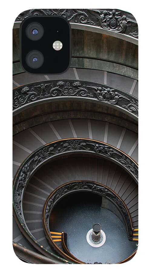Italian Culture iPhone 12 Case featuring the photograph Spiral Staircase At The Vatican #4 by Mitch Diamond