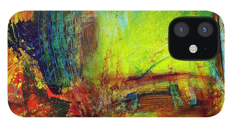 Abstract iPhone 12 Case featuring the painting Untitled #78 by Teddy Campagna