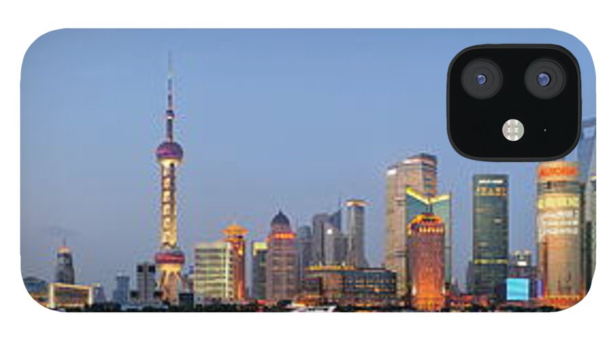 Shanghai iPhone 12 Case featuring the photograph Shanghai cityscape #9 by Songquan Deng