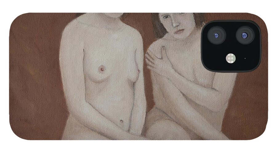 Nude iPhone 12 Case featuring the painting Nude Study #98 by Masami Iida
