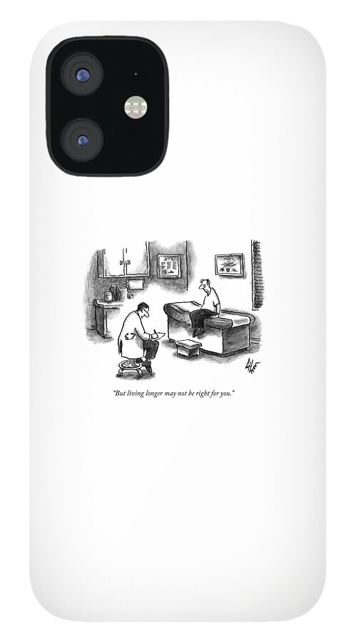 A Doctor Sitting On A Stool And Writing On A Pad iPhone 12 Case