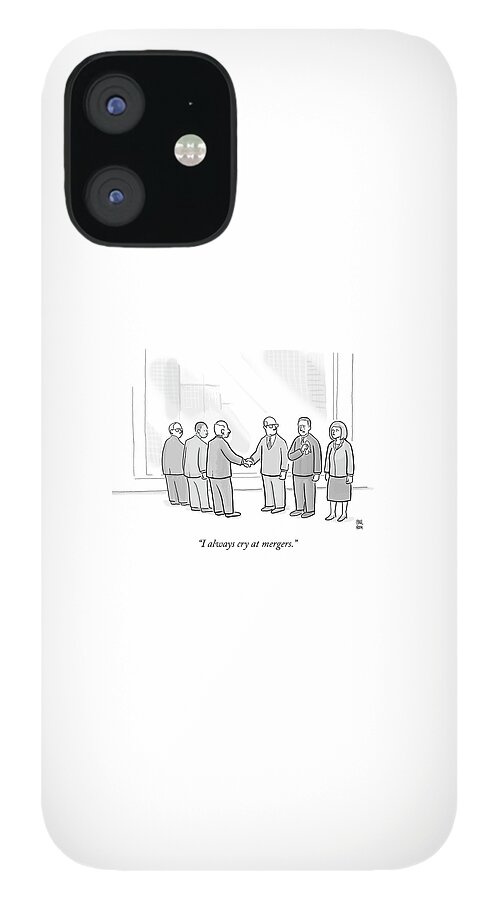 A Group Of People In A Boardroom Watch As Two Men iPhone 12 Case