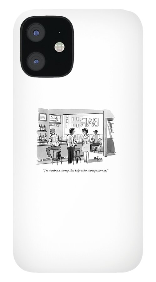 A Man In A Bar Talks To A Woman iPhone 12 Case