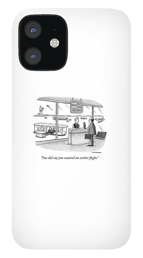 A Man Speaks To An Airport Attendant iPhone 12 Case