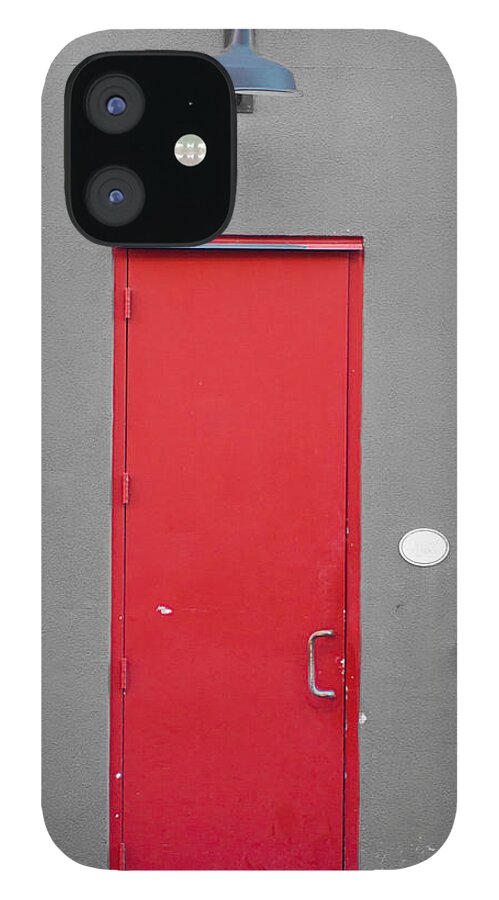 Door iPhone 12 Case featuring the photograph Scarlet and Gray by Eugene Campbell