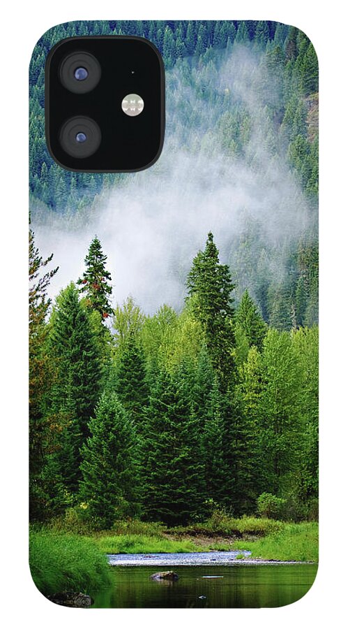 Green iPhone 12 Case featuring the photograph A River Runs Through It by Joseph Noonan