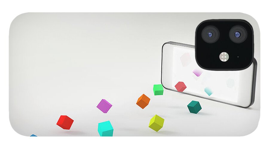 Creativity iPhone 12 Case featuring the photograph A Smartphone And A Block by Yagi Studio