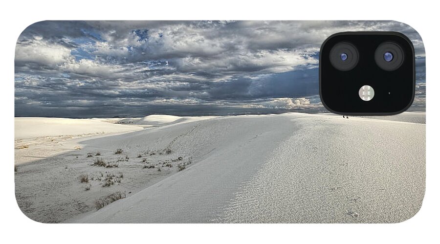White Sands iPhone 12 Case featuring the photograph A Walk on the Dunes by Diana Powell