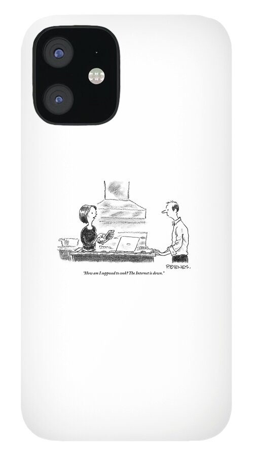 A Woman Stands In The Kitchen Helplessly iPhone 12 Case