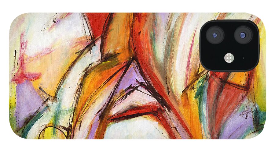 Abstract iPhone 12 Case featuring the painting Abstract Art Forty-Five by Lynne Taetzsch