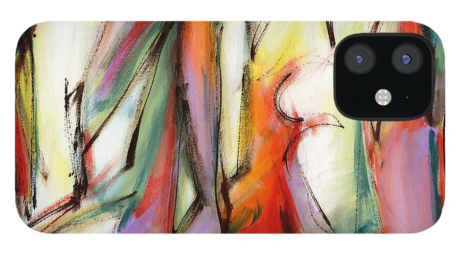 Abstract iPhone 12 Case featuring the painting Abstract Art Forty-Six by Lynne Taetzsch