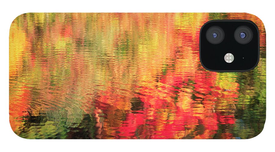 Scenics iPhone 12 Case featuring the photograph Abstract Autumn Ripple by Ooyoo