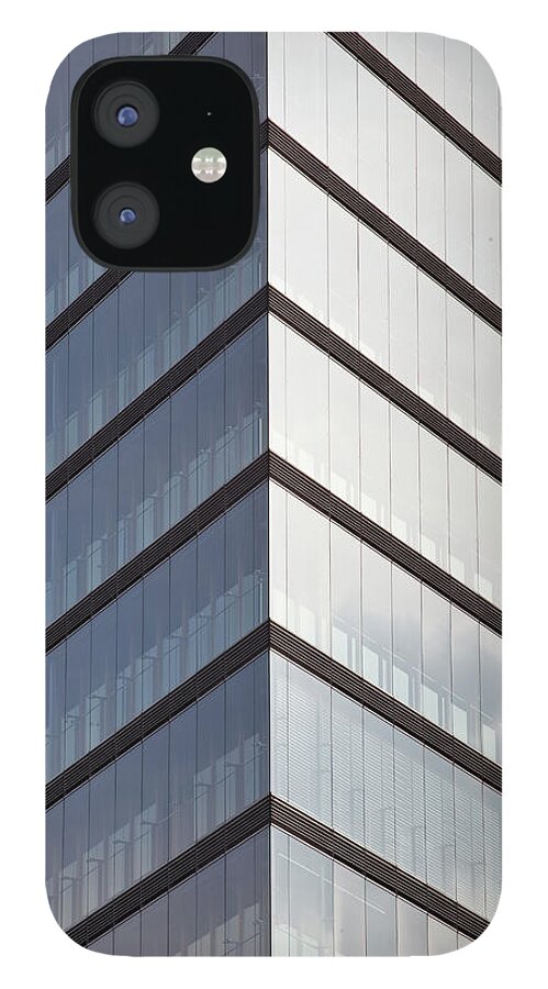 North Rhine Westphalia iPhone 12 Case featuring the photograph Abstract Of A Modern Office Building In by Julian Elliott Photography