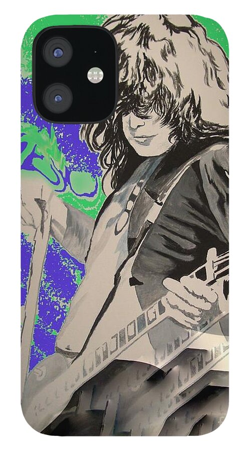 Led Zeppelin iPhone 12 Case featuring the painting Across The Strings by Stuart Engel