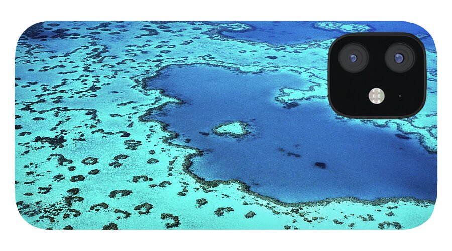 Seascape iPhone 12 Case featuring the photograph Aerial Of Heart-shaped Reef At Hardy by Holger Leue