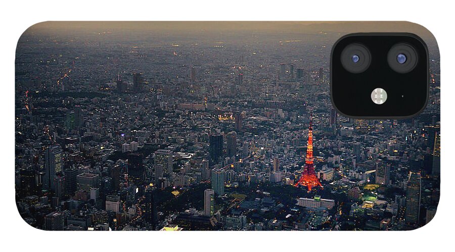 Tokyo Tower iPhone 12 Case featuring the photograph Aerial View Of Tokyo And Mount Fuji by Vladimir Zakharov