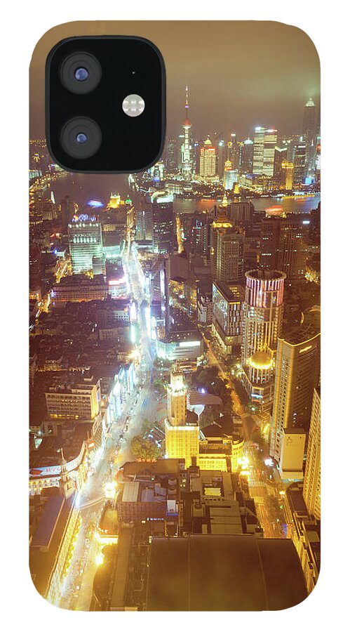 Tranquility iPhone 12 Case featuring the photograph Aerial View Towards The Pudong Skyline by Pan Hong