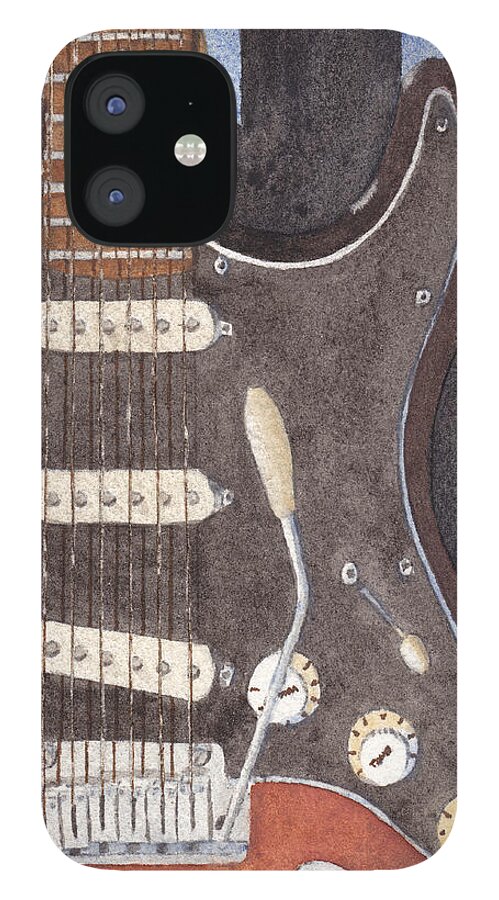 Guitar iPhone 12 Case featuring the painting American Standard Two by Ken Powers