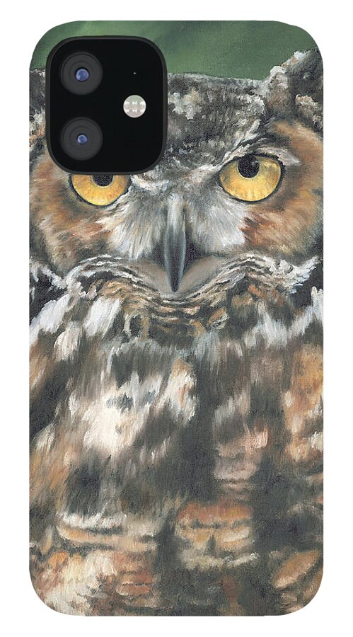 Owl iPhone 12 Case featuring the painting And You Were Saying by Lori Brackett