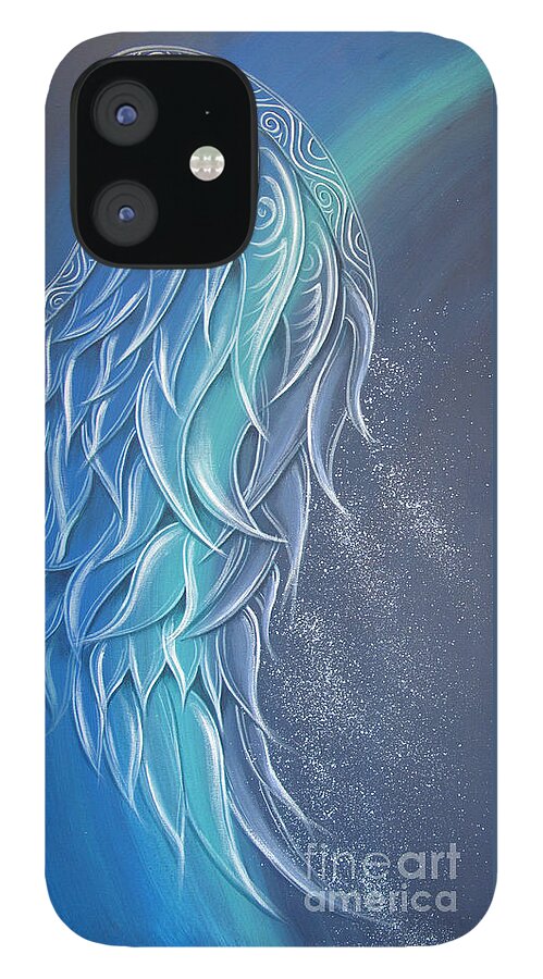 Angel iPhone 12 Case featuring the painting Angel Wing by Reina Cottier