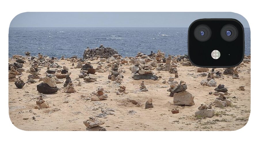 Aruba iPhone 12 Case featuring the photograph Aruba Stacked Rocks by Curtis Krusie