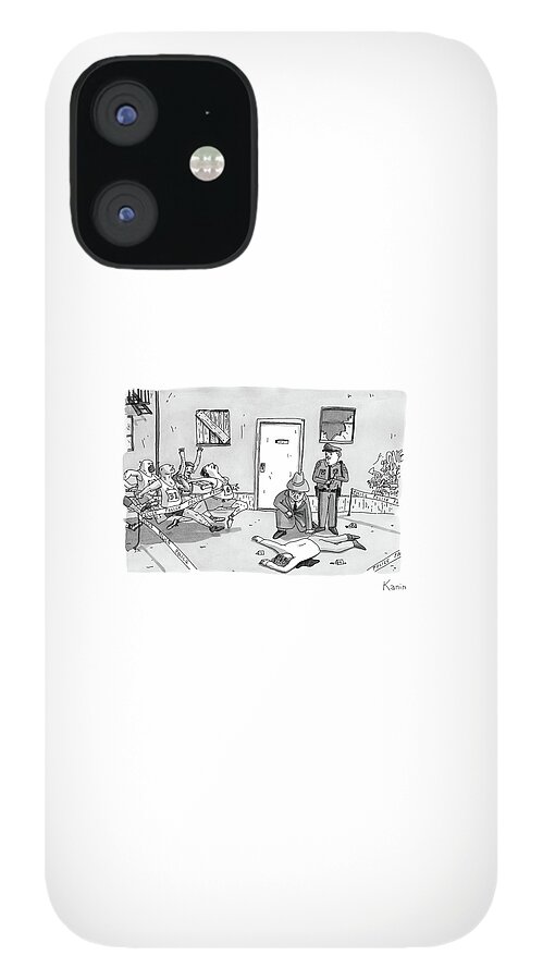As Police And A Detective Examine A Murder Scene iPhone 12 Case