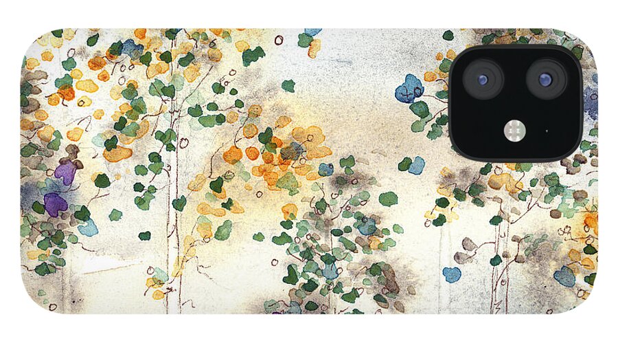 Aspen Grove Watercolor iPhone 12 Case featuring the painting Aspen Grove by Dawn Derman