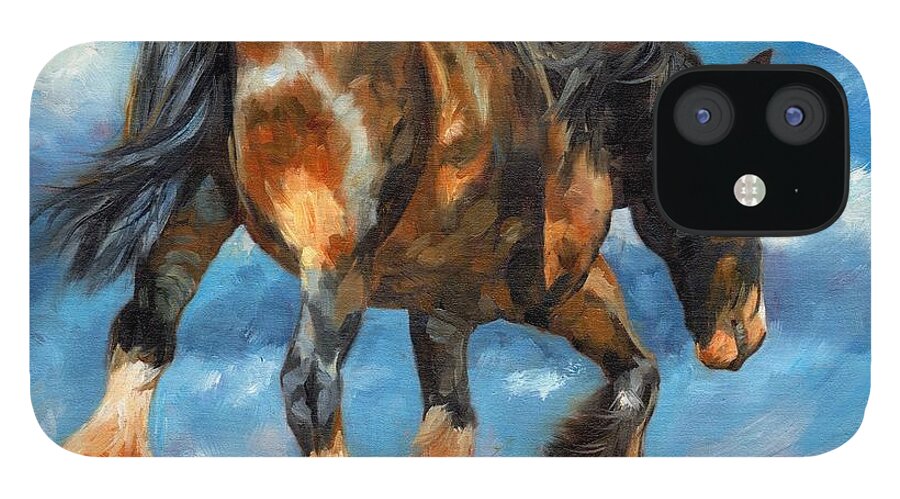 Horse iPhone 12 Case featuring the painting At The End Of The Day by David Stribbling