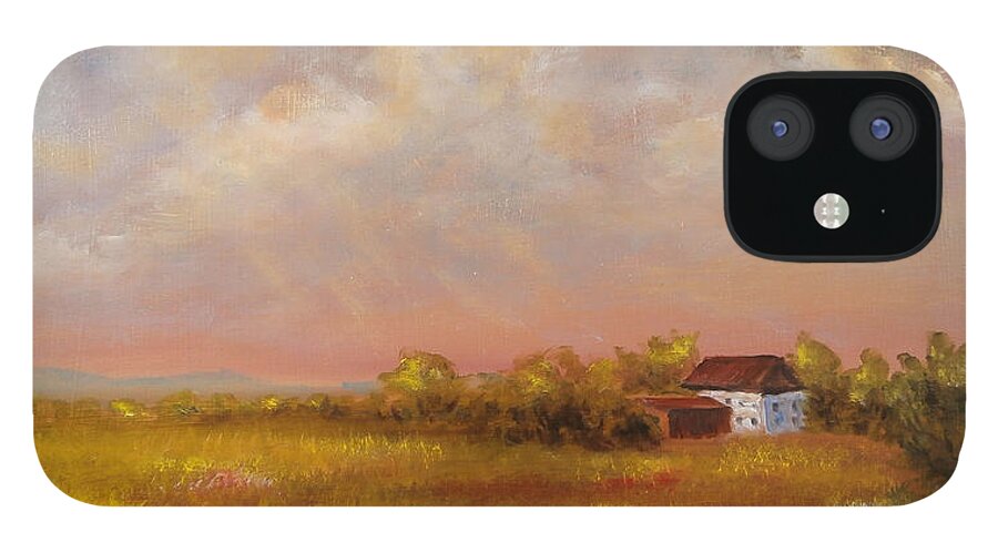 Luczay iPhone 12 Case featuring the painting August afternoon PA by Katalin Luczay
