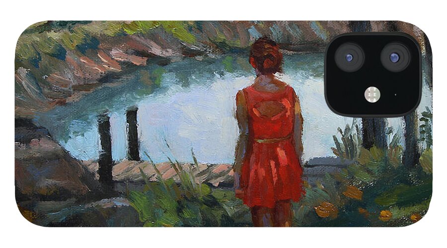 Impressionism iPhone 12 Case featuring the painting Autumn on Jug Creek by Jeff Dickson