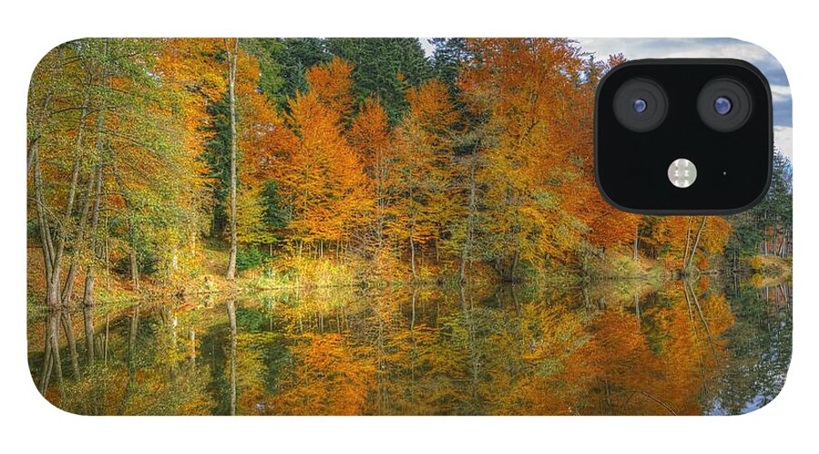 Autumn iPhone 12 Case featuring the photograph Autumn reflection by Ivan Slosar