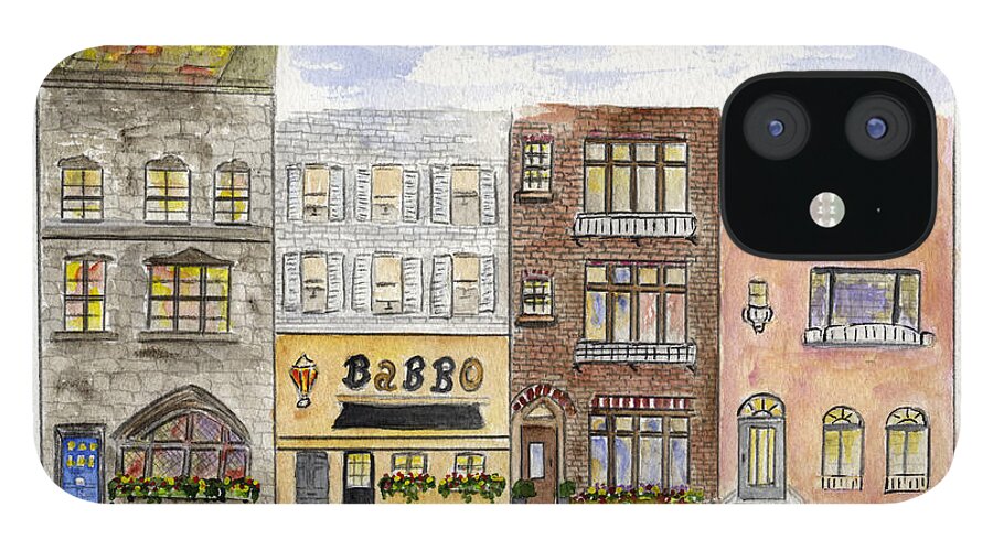Waverly Place iPhone 12 Case featuring the painting Babbo @ Waverly Place by AFineLyne
