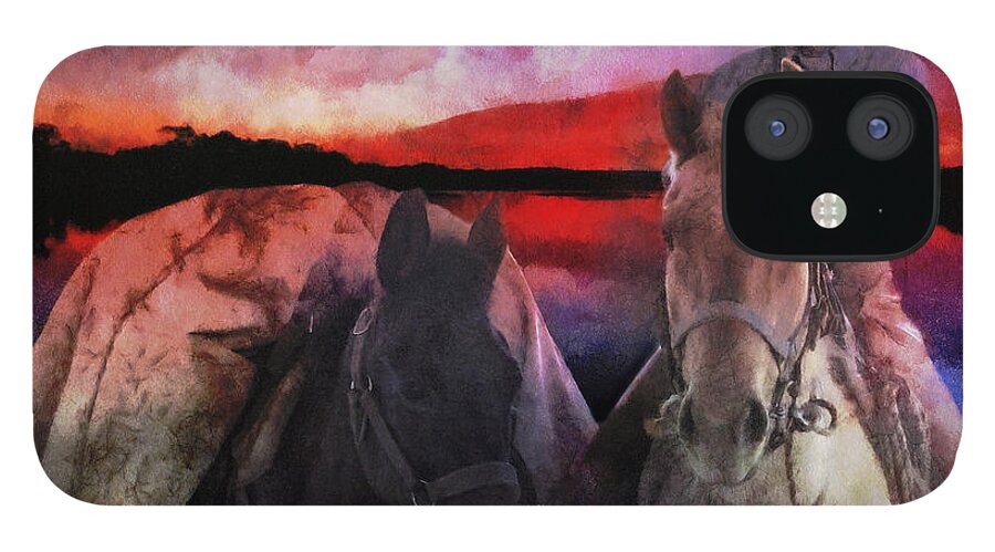 Backcountry Horseman iPhone 12 Case featuring the digital art Backcountry Packer by Rhonda Strickland
