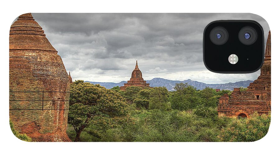 Tranquility iPhone 12 Case featuring the photograph Bagan Temples, Myanmar by Kateryna Negoda