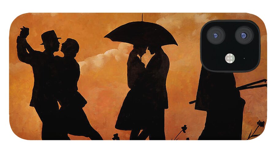 Dancing iPhone 12 Case featuring the painting Ballando E Altro by Guido Borelli