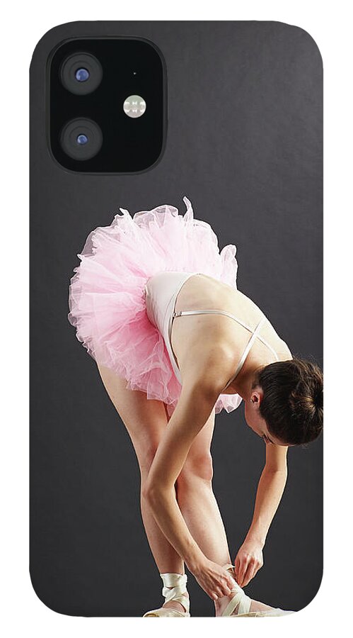 Ballet Dancer iPhone 12 Case featuring the photograph Ballet Dancer Tying Shoe by Blake Little